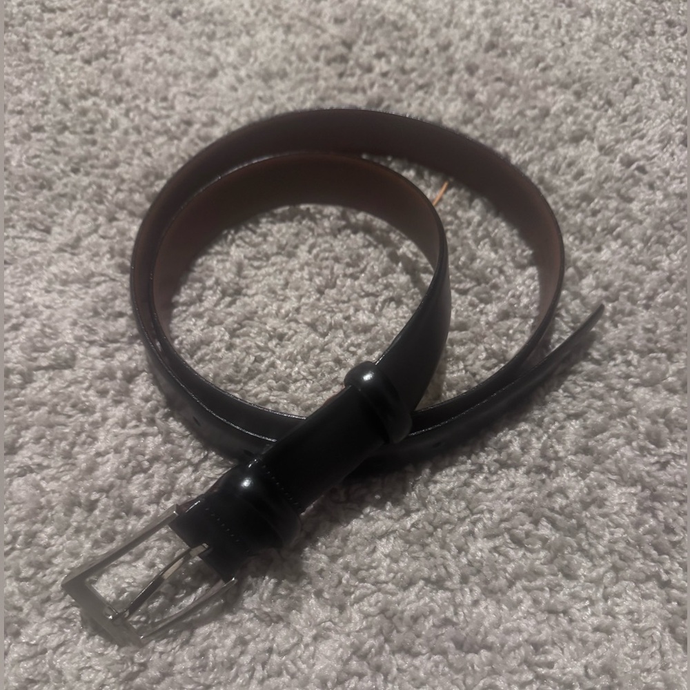 NWOT Men's Black Full Grain Italian Leather Belt Size 42